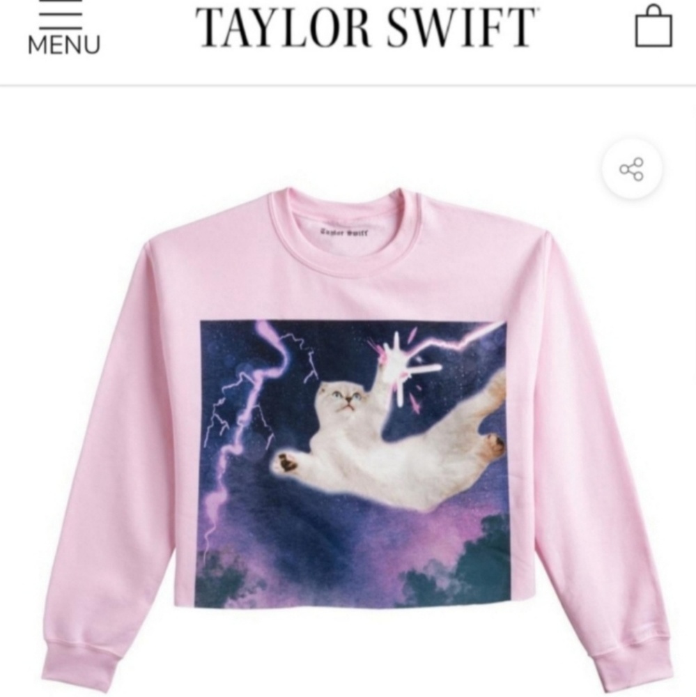 SOLD Taylor Swift Pink Cropped Sweatshirt